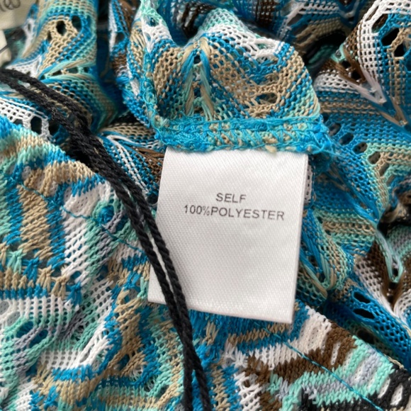 COTTON BLEU Women's Size Medium Swim Cover Up Open Weave Crochet Knit Pants NEW - Picture 7 of 8